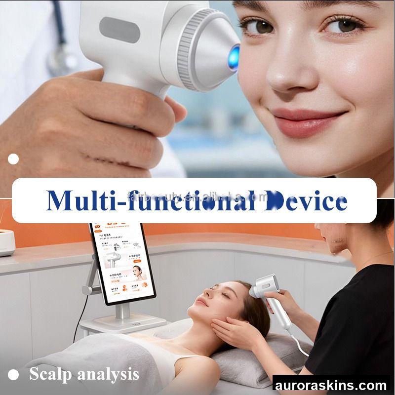 Dual-Dimensional Skin & Scalp Analyzer Portable Handheld Detector for Hair Loss, Acne, Pigmentation, Professional Beauty Device