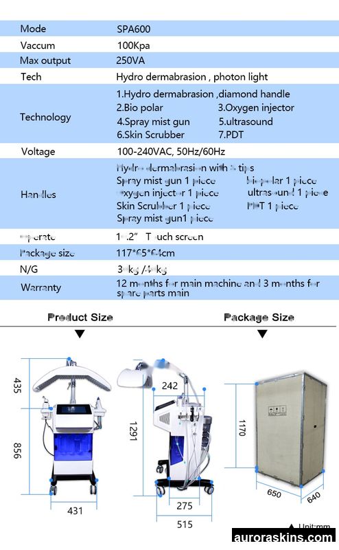 Popular Facial Instrument Deep Cleaning Hydraulic Exfoliation Oxygen Machine Multifunctional Skin Care Beauty Spa