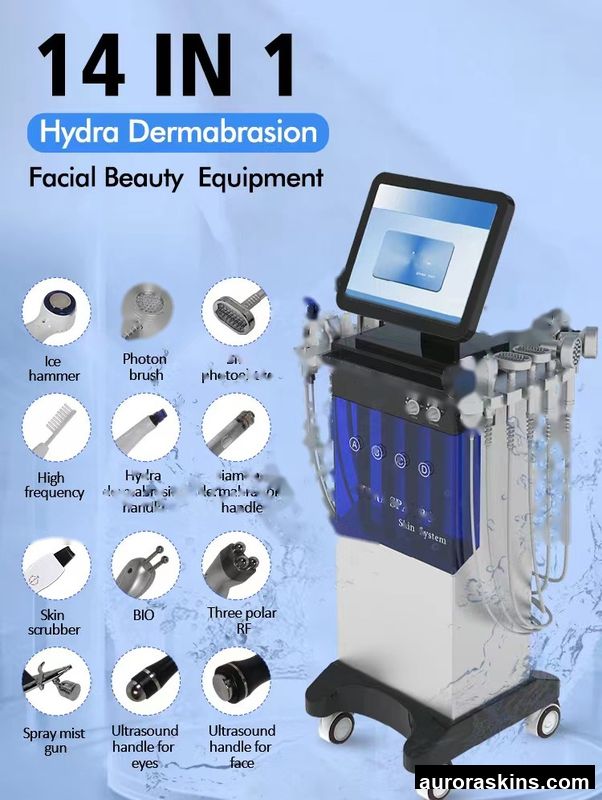 14 in 1 Hydro Dermabrasion Aqua Peeling Oxygen Jet Machine Skin Tightening Blackhead Removal Professional Salon Equipment