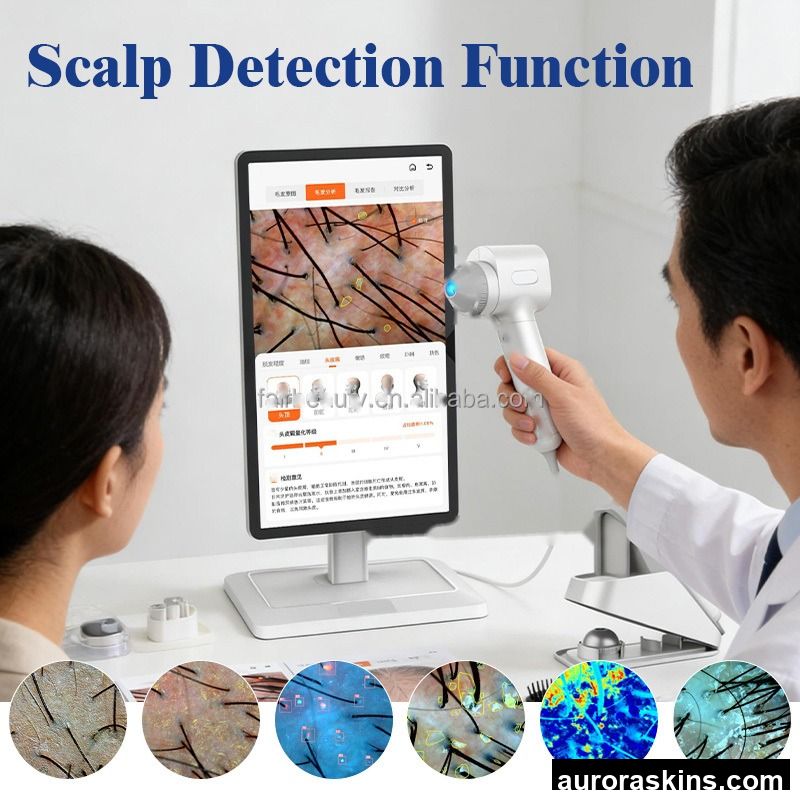 2026 Digital 2 in 1 Triple Spectrum Imaging 8MP Magnified 50 Times Camera Facial Skin and Scalp Hair Loss Analyzer Beauty Device