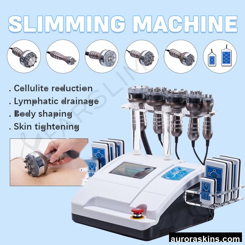Cavit 6 in 1 Fat Burning Vaccum Roller Weight Loss 80K Cavit Machine Vacuum Negative Pressure Body Shaping S Shape Cavit Machine