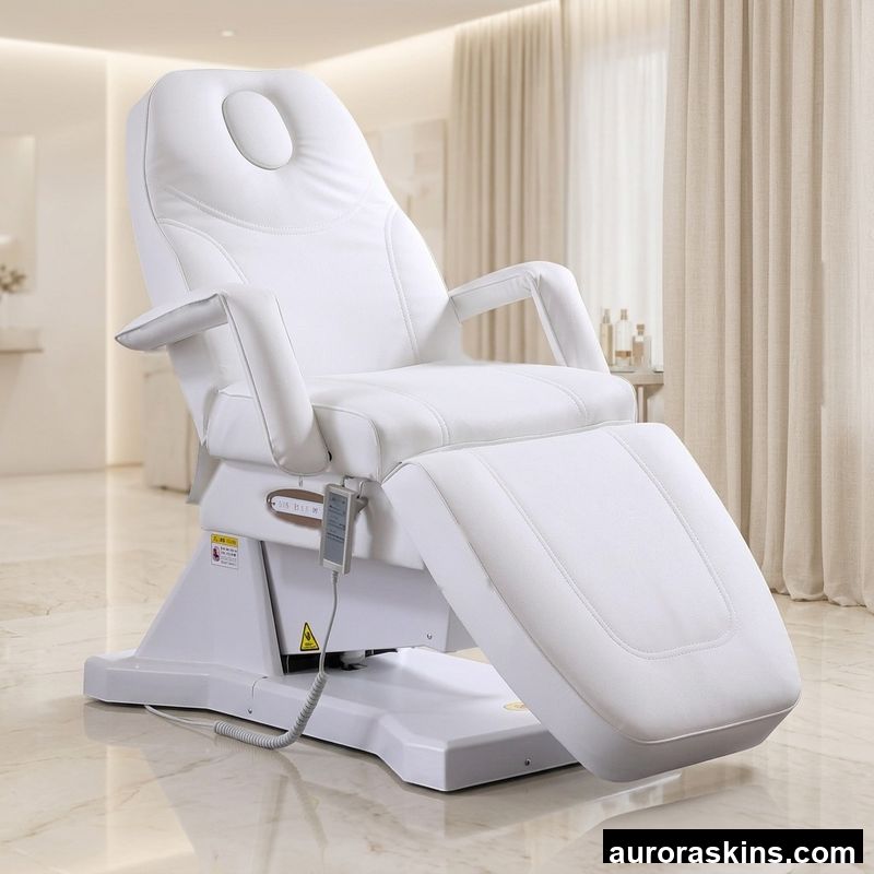 White PU Leather 3 Motors Electric Beauty Massage Chair Adjustable Facial Treatment Bed for Salon Spa Tattoo Clinic
