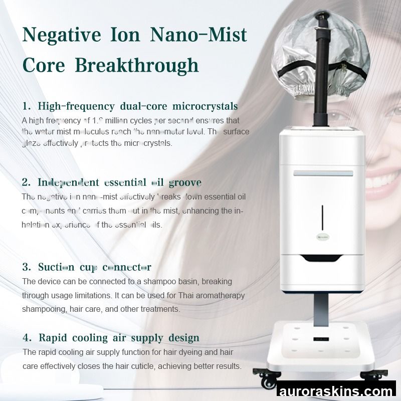Professional Nano Mist Hair Steamer with Cap Hair Scalp Care Ozone Repair Mist Spray Hair Scalp Ozone Care Machine with Cap