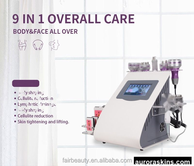 Multifunctional Fat Reduction Machine for Home and Salon Use Body Slimming Weight Loss 9 in 1 40 K ABS Stainless Beauty Parlor