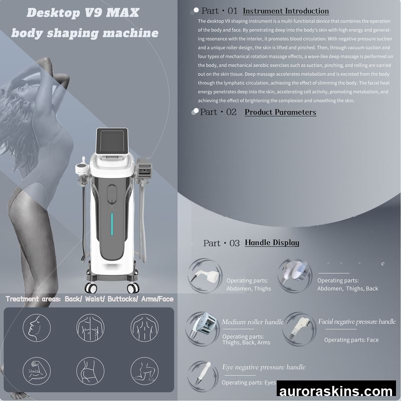 Vertical V9 MAX Shaping 4-in-1 RFEMS Body Shaping Machine for Skin Tightening and Sculpting for Salon Use Jade Roller