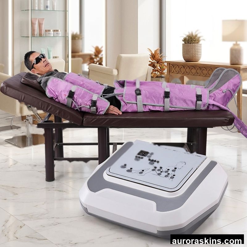 Air Pressure Lymphatic Drainage 16 Air Chamber Pressure Therapy Machine Sauna Suit 3 in 1 Pressure Therapy Body Massage Machine