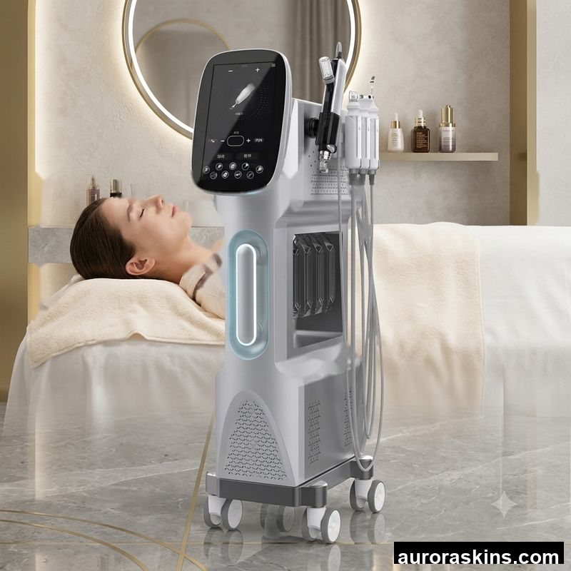 Vertical Water Flow Skin Machine Hidrafacial Microdermabrasion Facial Machine silent wheel Training Facial Equipment