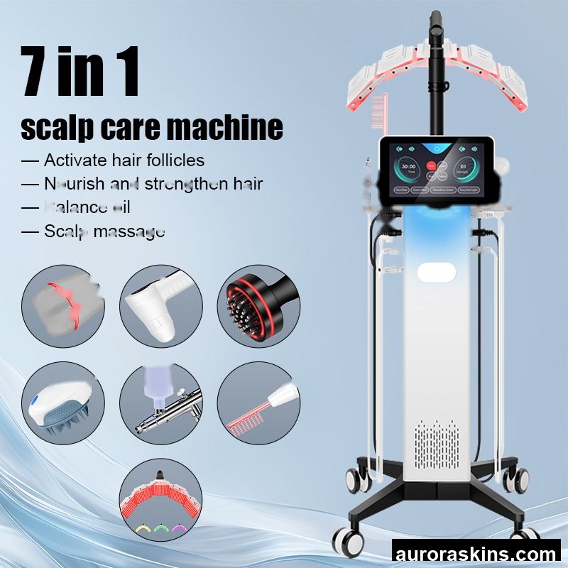 PDT Phototherapy Commercial Multifunctional Hair Care Analyzer Scalp Skin Care Analyzer Hair Regeneration Beauty 7 in 1