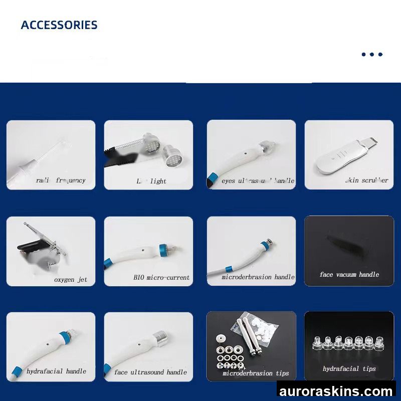 Aurora Skins Newest 10 in 1 Aquasure High Pressure Oxygen Jet Peeling Skin Care Skin Rejuvenation Dermabrasion Facial Aqua