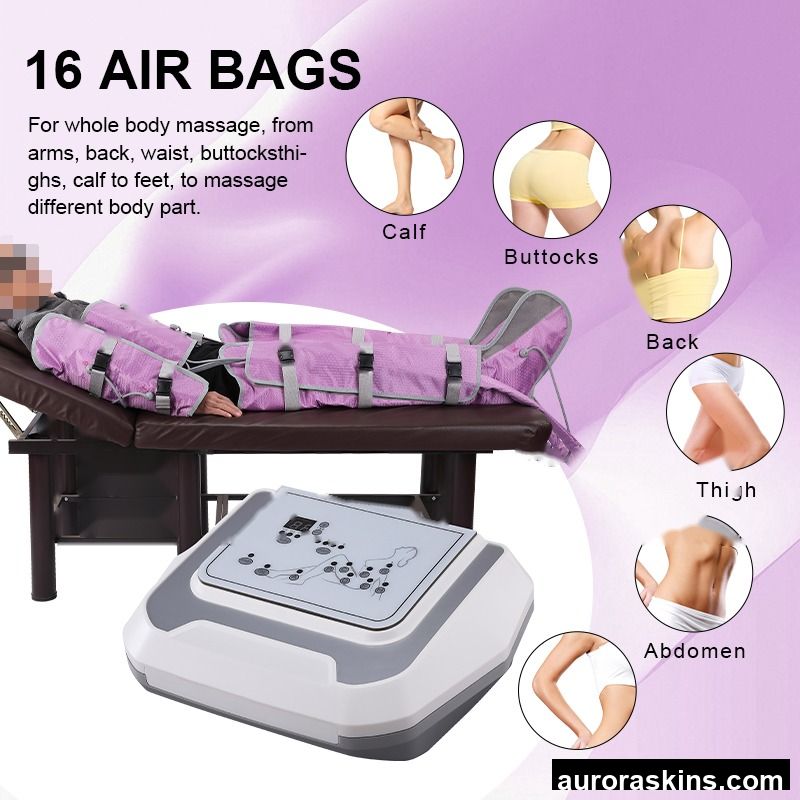 Air Pressure Lymphatic Drainage 16 Air Chamber Pressure Therapy Machine Sauna Suit 3 in 1 Pressure Therapy Body Massage Machine