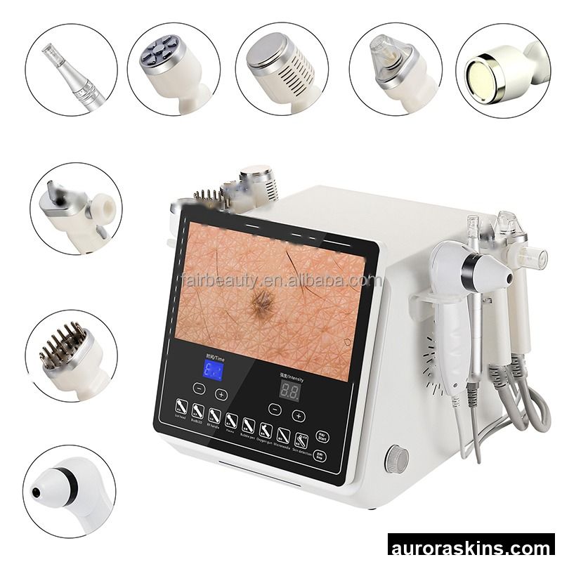 Portable 8-in-1 Aqua Facial Machine Microdermabrasion Facial Skin Care Beauty Machine with Skin Scanner