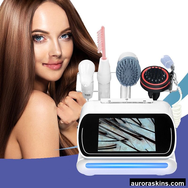 Multifunctional 5 in 1 Skin Analyzer Scalp Care Hair Growth Vibration Massage Hair Skin Analyzer Scalp Analysis Massage Machine