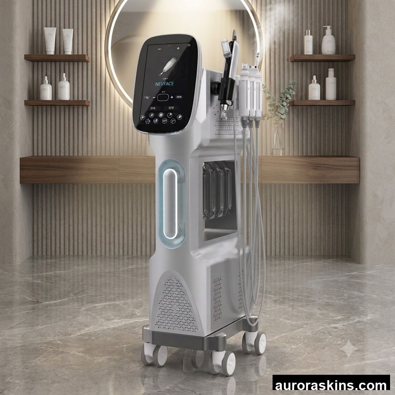 Auto Circulation Pipeline Self-flush 9-in-1 Exfoliating Water Flow Skin Hidrafacial Microdermabrasion Face Clean Breast Massage