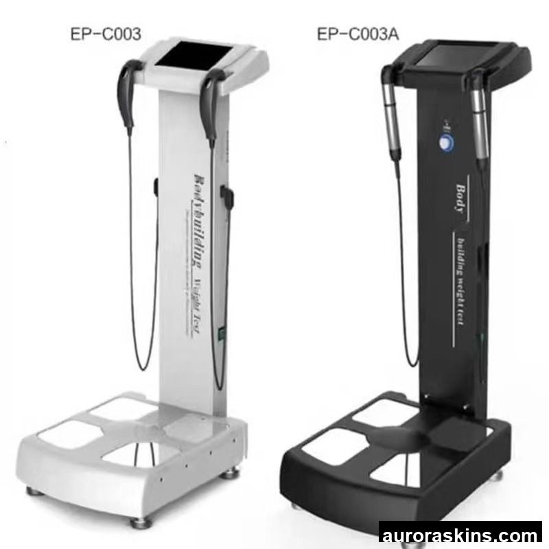 Aurora Skins Intelligent Standing Body Fat Analyzer Weight Loss JP/US Plugs Salon-Friendly Report Printing 1-Year Warranty Commercial