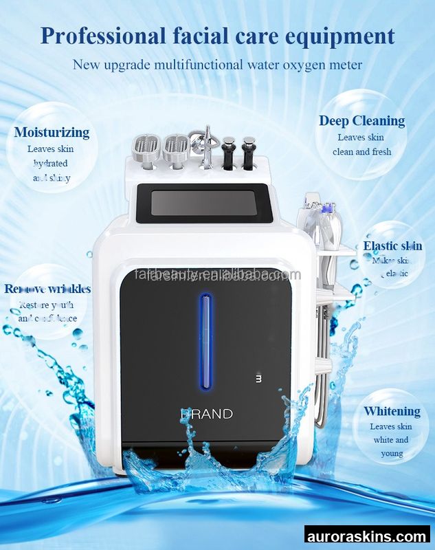 Facial Instrument Deep Cleaning Hydraulic Exfoliation Oxygen Machine Multifunctional Skin Care Beauty Spa 8 in 1 Whitening