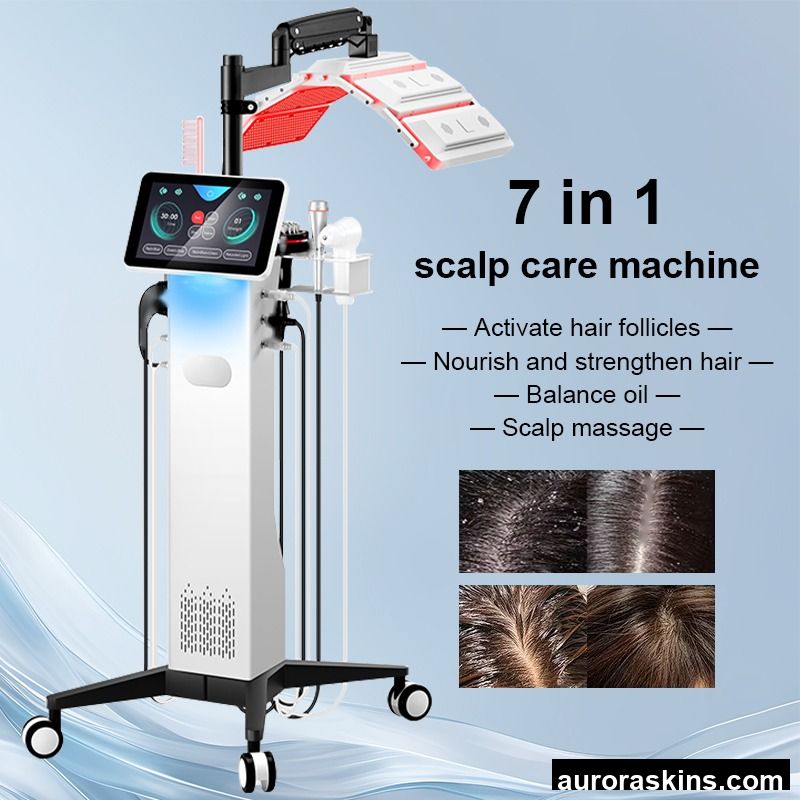 7 Colors PDT LED Light Therapy Scalp Analyzer Hair Growth Scalp Care Analyzer Hair Skin Analyzer Hair Regrowth Beauty Device