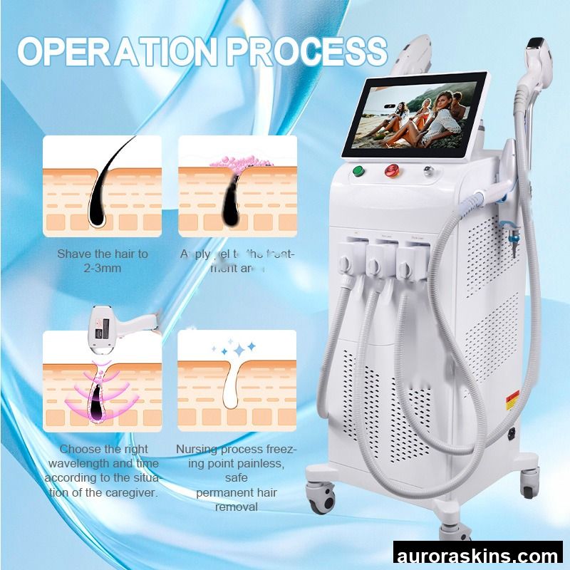 4 in 1 Diode Laser Nd Yag Tattoo Remoaval 3 Wavelengths 755nm 808nm 1064nm Skin Rejuvenation Diode Laser Hair Removal Machine
