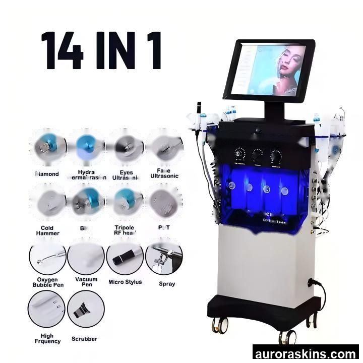 Aurora Skins a 14+3 Skincare Facial Skin Aqua Tightening Whitening Lifitng Machine Face Cleaning Salon Medspa Homeuse