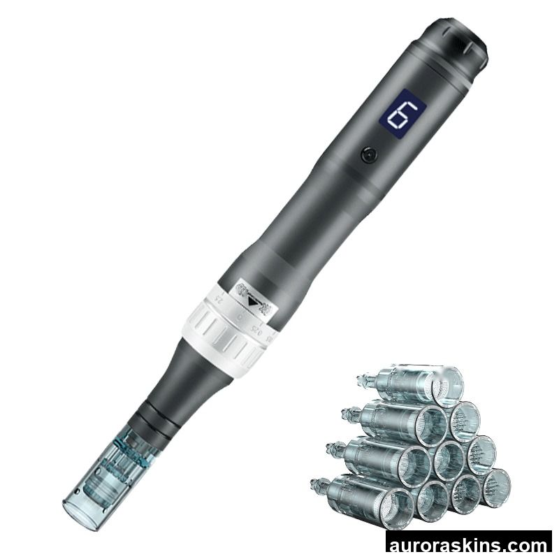 Small Black Wireless 0.25mm Nano Electric Microneedle MTS E6 Nanocrystals Acne Mesoderm Instrument for Body Wireless Beauty