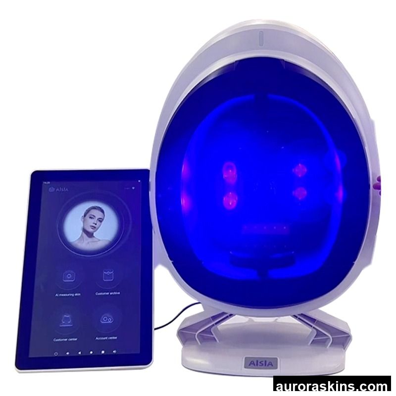Aurora Skins a Skin Analyzer Skin Detector AI UV RGB WU Light Moisture Detection Pen 1 6languages 15.6inch Spanish Spa Salon