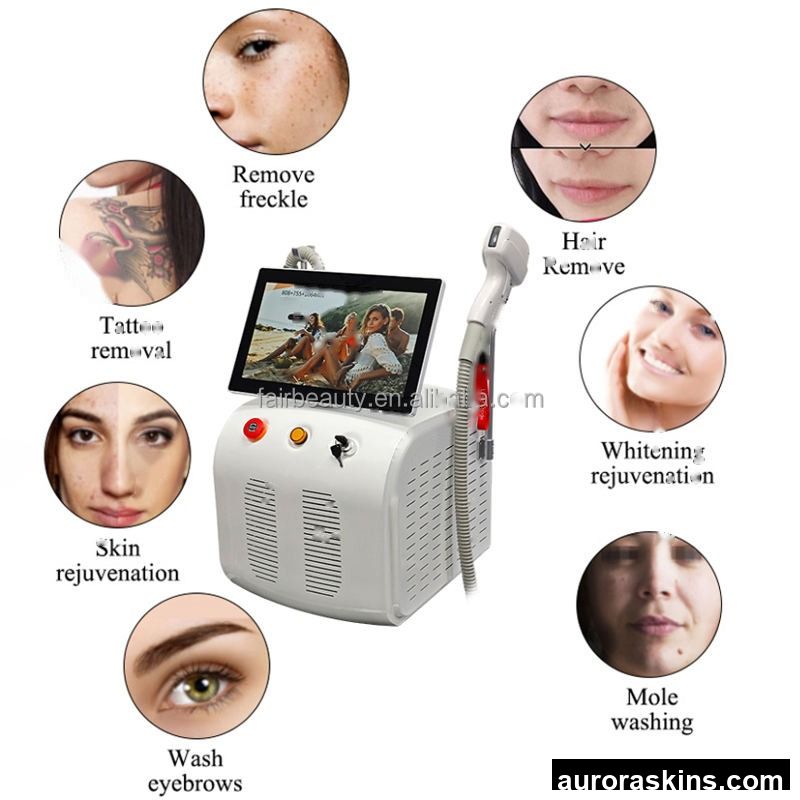 Factory Diode Laser 808 755 1064 Laser Painless Hair Remove 3 Wavelength Pico Yag Tattoo Laser Remove Pigmentation 2in1 Machine
