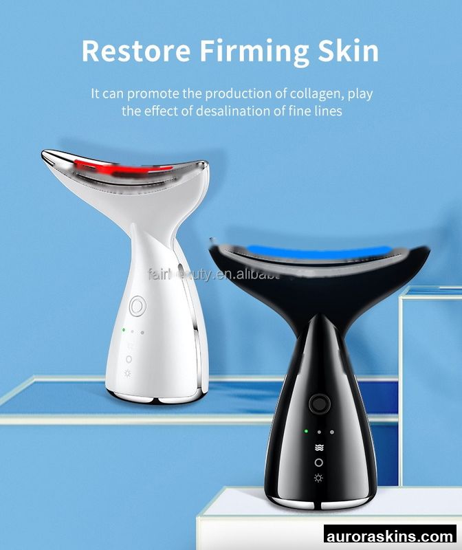 Multifunctional Beauty Instrument Color Light Lifting Vibrating Neck Massager Hot Compress Removes Neck Lines Face Neck Lifting