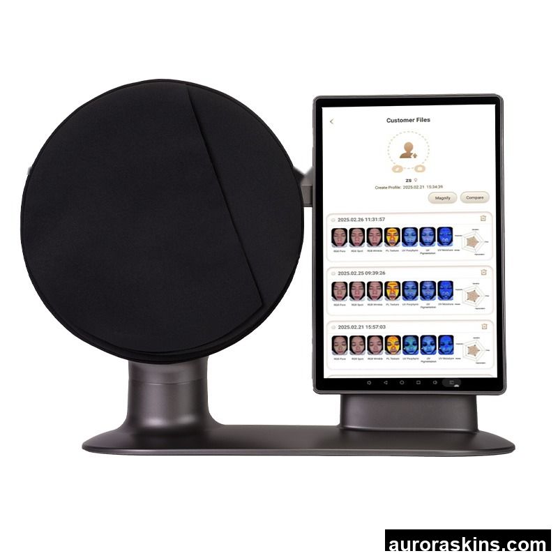 2026 Aurora Skins 3D AI Smart Skin Diagnostic Device -17 Languages, Facial Scanner & Camera for Skin Analysis