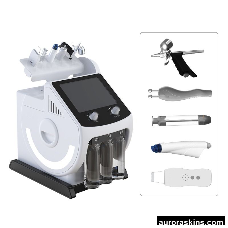 Multifunctional 6 in 1 Facial Beauty Machine Water Oxygen Deep Clean Diamond Microdermabrasion RF Skin Rejuvenation Equipment