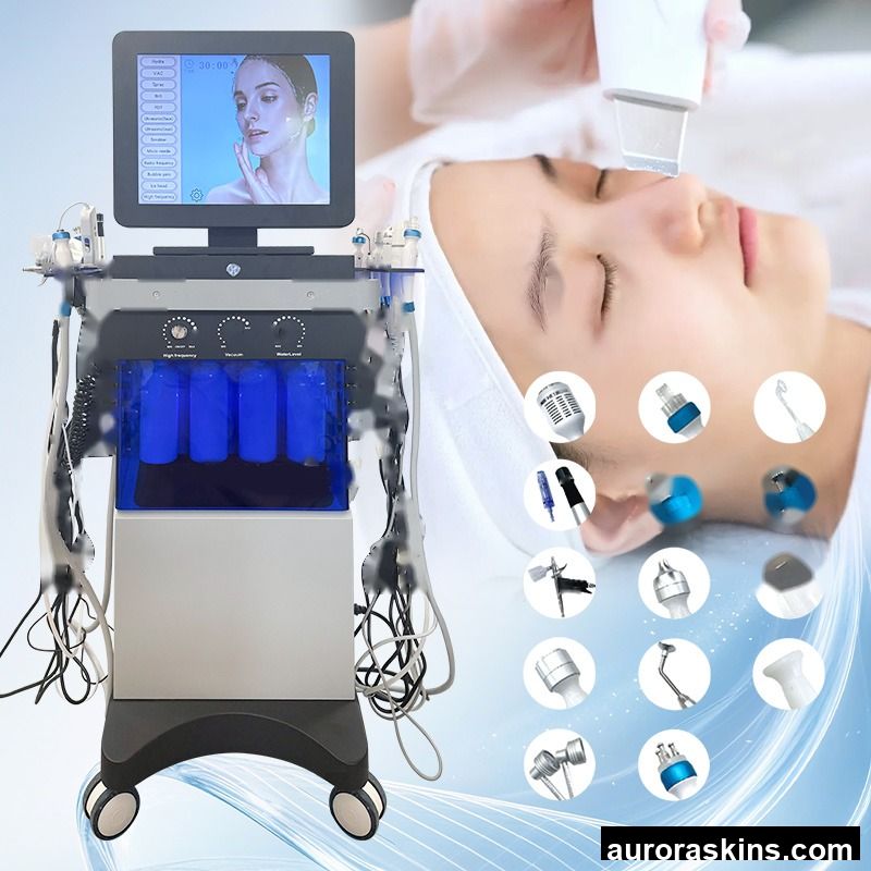 A 2026 Professional 14 in 1 Oxygen Small Bubbles Skin Care Beauty Machine Skin Rejuvenation H2O2 Face Deep Cleaning Spa Device