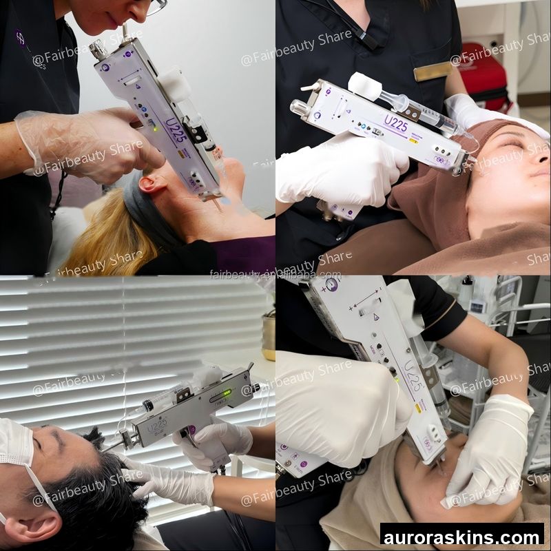 Aurora Skins a U225 Skincare Facial Hair Scalp Jade Roller Massager Inject Meso Homeuse Spa Professional