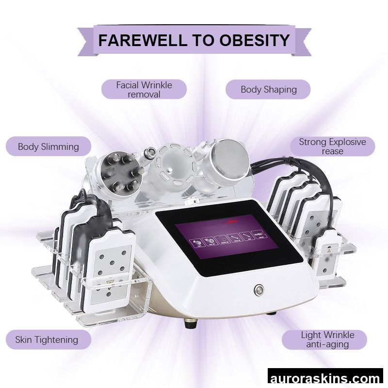 Fat Reduction Machine for Home and Salon Use Body Slimming Weight Loss Equipment 6 in 1 40 K Stainless Steel ABS Multifunctional