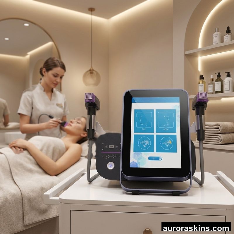 Aurora Skins Desktop Portable M8 Fractional Radiofrequency Machine Skin Tightening Machine with 2 Handles for Deep Anti-aging