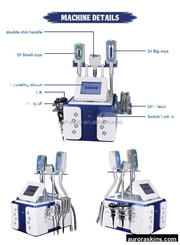 Aurora Skins Choice Desktop CRYO 3*360 Degree Cryolipol Cool Cellulite Slimming Machine Fat Freezing Esthetic Medicine Vacuum RF Lipo