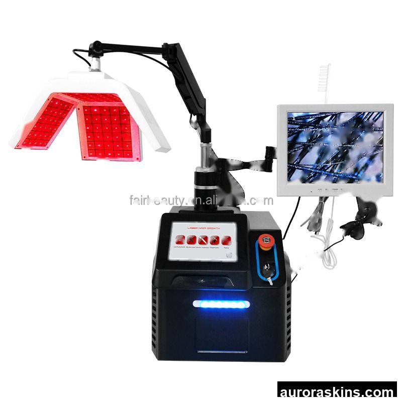 Upgrade Professional 5 in 1 Hair Loss Scalp Treatment 650nm Diode Laser Hair Growth Oxygen Hair Detection Machine