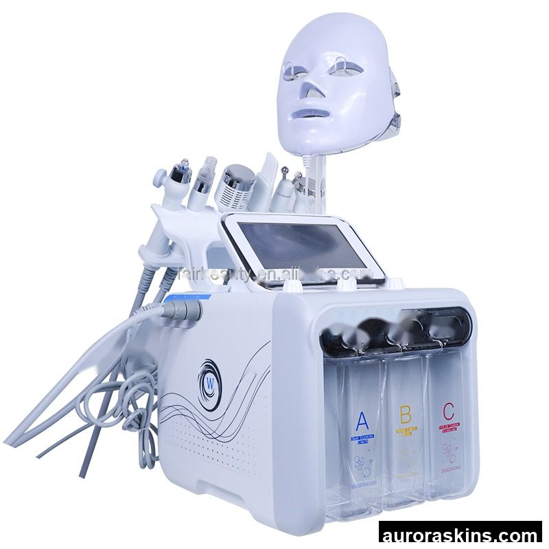 H2O2 Small Bubble 7 in 1 Microdermabrasion Aqua Beauty Facial Machine with Led Mask