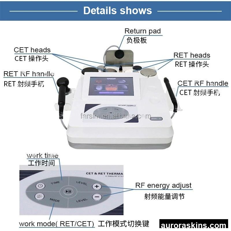 448kHz Spain Tecar Factory Direct-CET RET System for Face Lifting-monopolar Beauty Device, Competitive Price.
