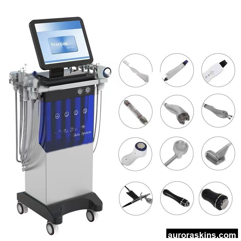 14 in 1 Hydro Dermabrasion Aqua Peeling Oxygen Jet Machine Skin Tightening Blackhead Removal Professional Salon Equipment