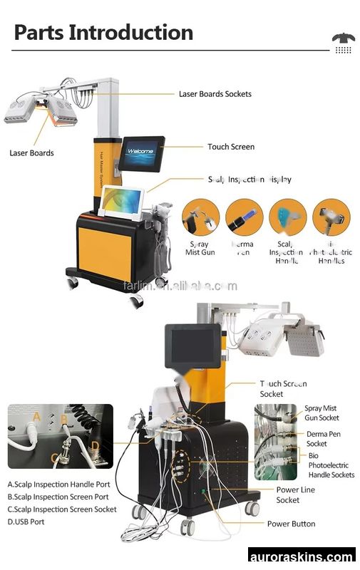 Factory Direct Sales Advanced Standing Hair Care Device Featuring Fine Mist Treatment and Scalp Monitoring Technology