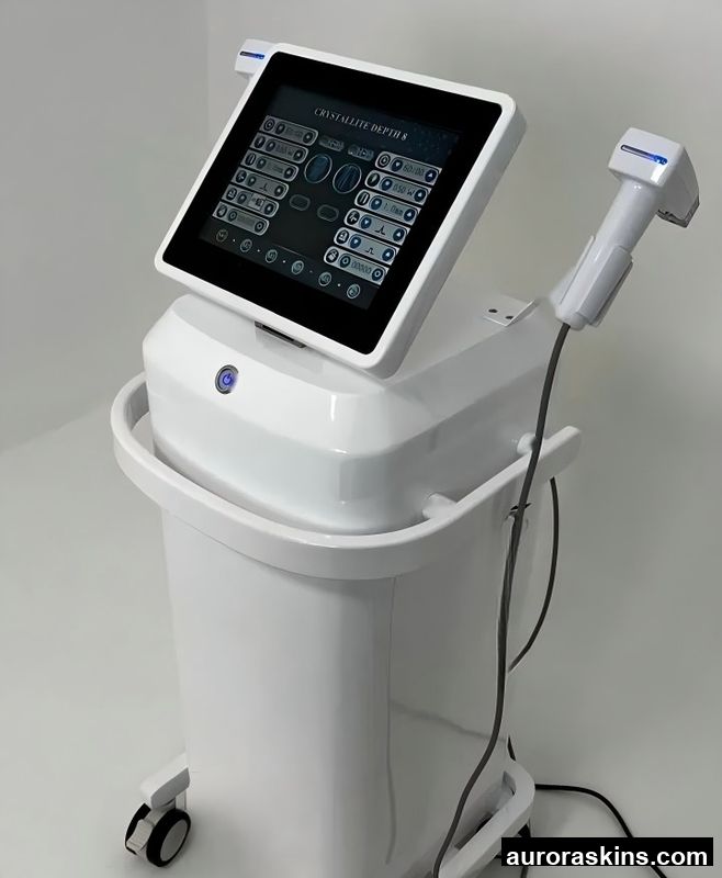 Aurora Skins a 2in1 Face Body Depth 8mm 7mm Body Contouring Lifting Skincare Standing Blue Massager Lifting All White