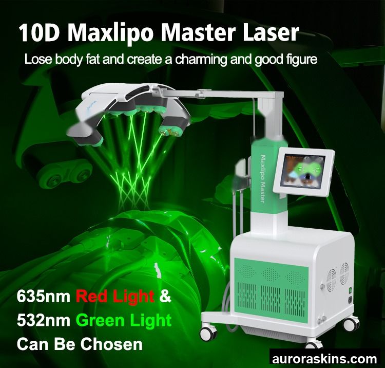 Excellent Performance Aurora Skins 2-in-1 10D Cooling Therapy Lipolaser Machine Body Contouring Device with 532nm Green/Red Light