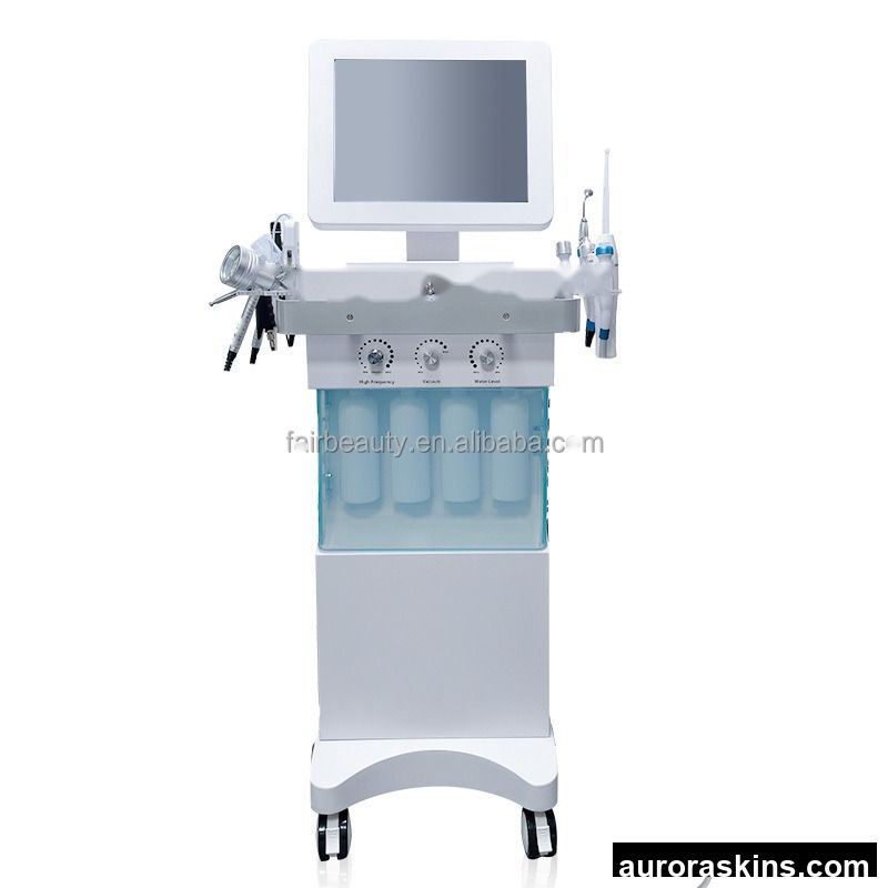 New Professional 14 in 1 Skin Comprehensive Manager Oxygen Face Care Water Deep Face Deep Cleaning White case Hot Beauty Device