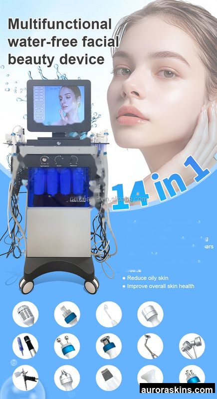 14 in 1 Professional H2O2 Oxygen Jet Skin Rejuvenation Blackhead Remover Diamond Dermabrasion Crystal Microdermabrasion Machine