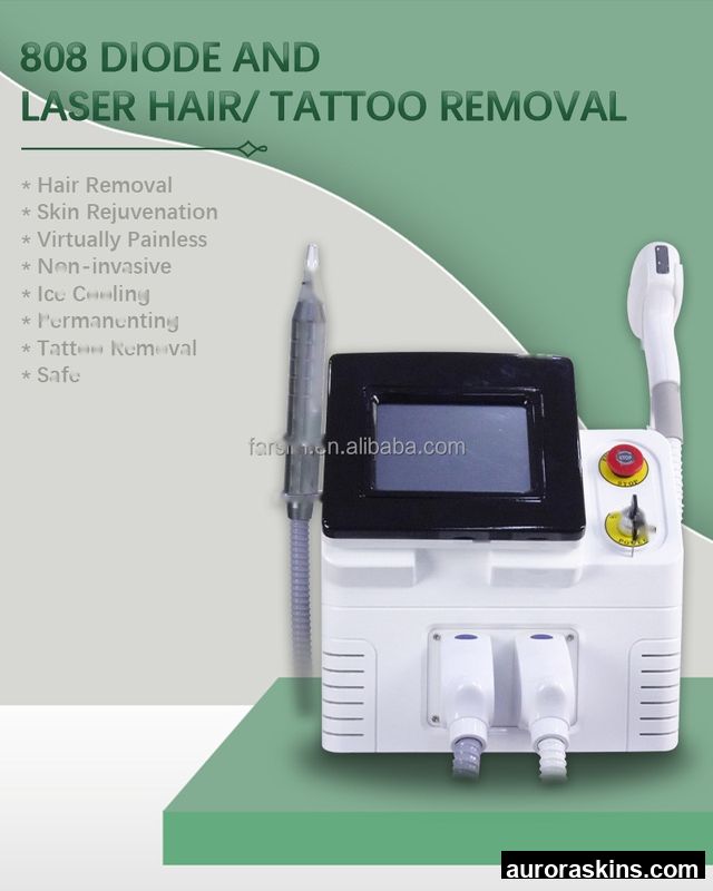 2026 Aurora Skins Dual-Applicator 808nm Photonic Skin & Hair Unit-Skin Refinement + Hair Reduction + Tattoo Fading