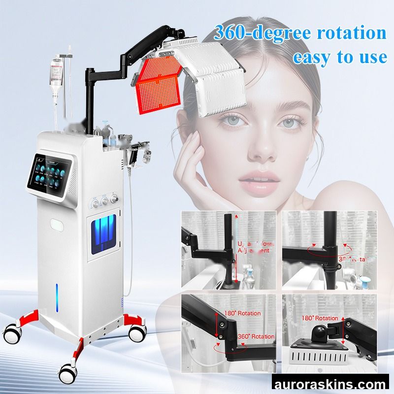 7 Colors Pdt Led Light Therapy 11 in 1 Cold Light Microdermabrasion Oxygen Jet Aqua Facial Water Dermabrasion Machine