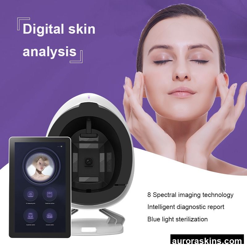 Professional Smart Face Skin Detector 8-Light Spectrum Technology US Sensor for Acne Pigment Wrinkle Diagnosis