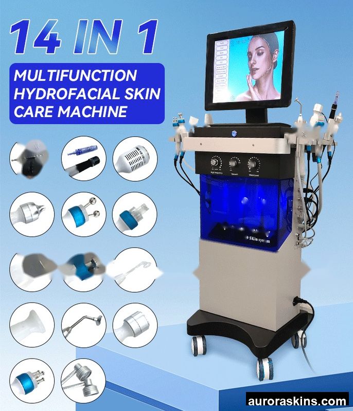Customized Language 14in1 Beauty Oxygen Jet Oxygen Facial Skin Tightening Whitening Machine Face Cleaning Beauty Salon Machine