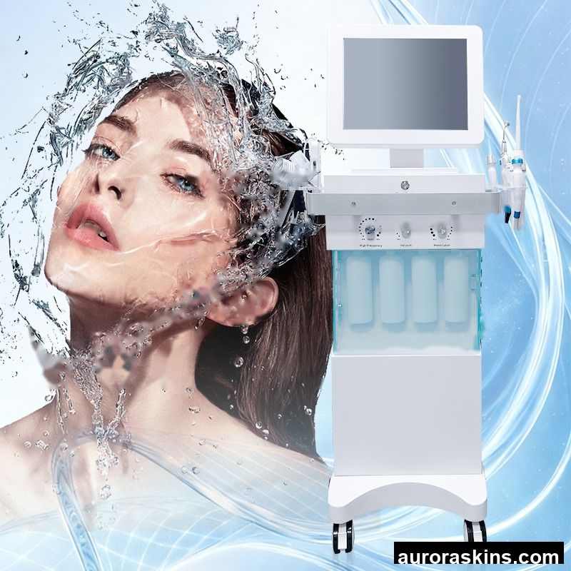2026 High Quality 14 in 1 Luxurious White case Hydrodbubble Face Care Oxygen Jet Water Bubbles H2O2 Facial Skin Cleaning Device