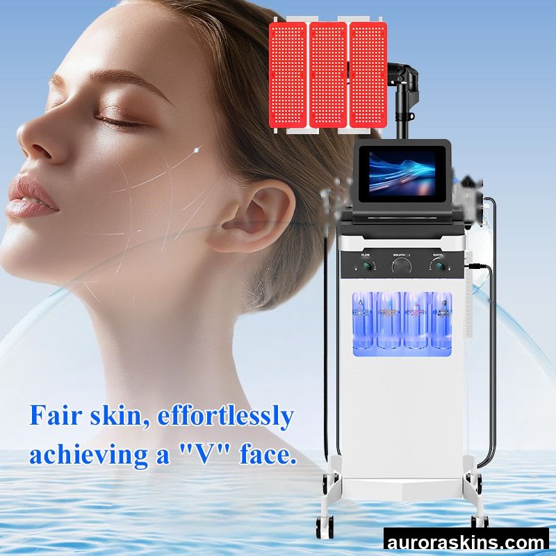 11 in 1 Skin Scrubber Dermabrasion Facial Care Oxygen Jet Peel Oxygen Injection with PDT Light Facial Aqua Peeling Machine