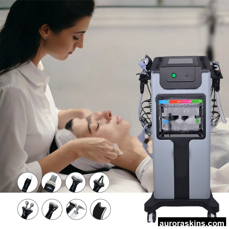 Facial Instrument Deep Cleaning Hydraulic Exfoliation Oxygen Machine Multifunctional Skin Care Beauty Spa Microcrystalline 8in 1