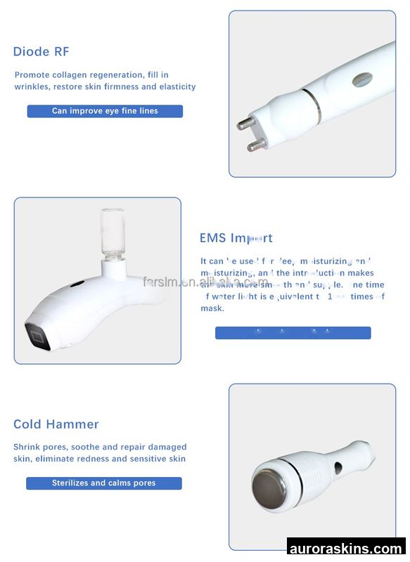 Aurora Skins a 6in1 Facial Vacuum Suction Demarbration Import Mesotherapy Cold Hammer Lifting Tighten Skincare Spa Accessory